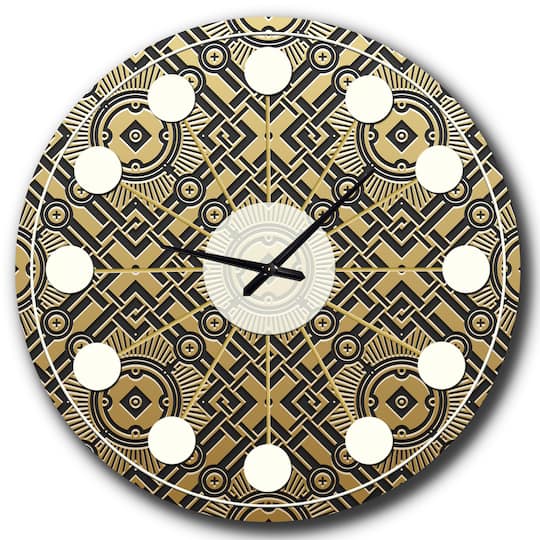 Designart 'Golden Luxury Metallic Geometrics Xx Mid-Century Modern Wall Clock